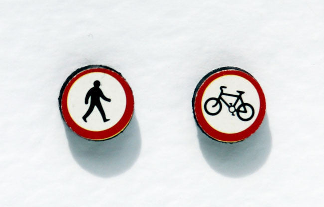 Round Traffic Sign Earrings