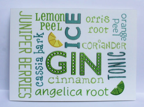 Green gin card Greeting Card