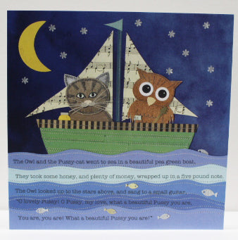 The owl and the pussycat greetings card